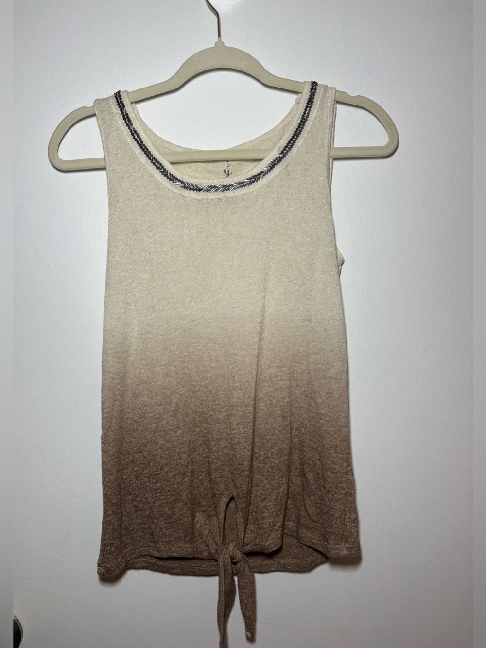 Juicy Couture Women's Ombre Tie-Front Knit Tank Top, Size XS, Beige Brown